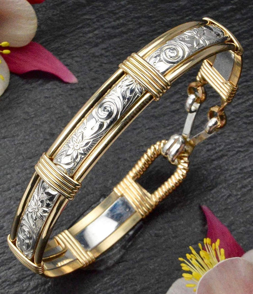 Handmade 14k Gold Filled & Sterling Silver Bracelet - Made in Alaska