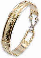 Handmade 14k Gold Filled Bracelet - Waves & Flowers Design - Made in Alaska