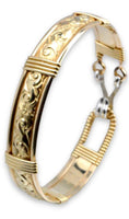 Handmade 14k Gold Filled Bracelet - Waves & Flowers Design - Made in Alaska