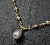 Natural Color Pearls in a handmade 14K GF Necklace
