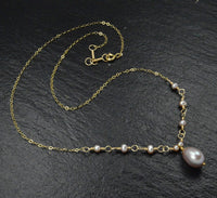 Natural Color Pearls in a handmade 14K GF Necklace