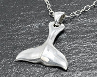 Sterling Silver Whale Tail Pendant w/ 18" Sterling Silver Chain