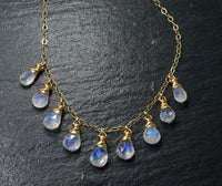 Natural Moonstone and 14K GF Necklace