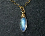 Natural Moonstone 14K Gold Filled Pendant w/ Chain