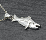 Sterling Silver Salmon Pendant- w/ 18" Sterling Chain