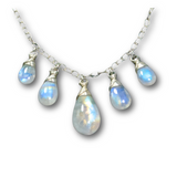 Natural Moonstone Sterling Silver Necklace