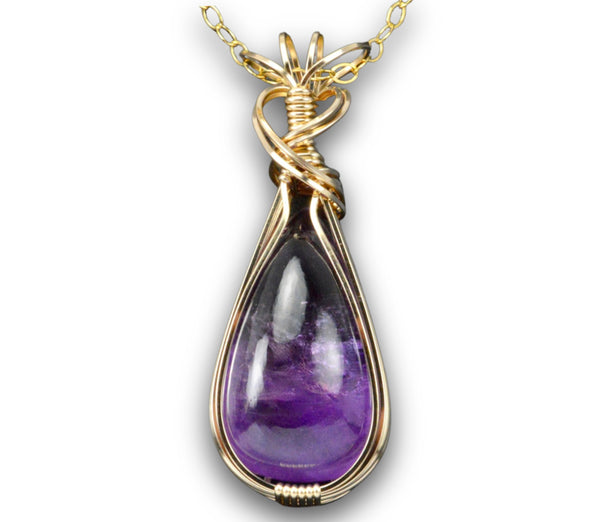 Amethyst & 14k Gold Filled Pendant w/ Chain – Eclipse Designs