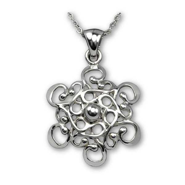 Silver Snowflake Pendant w/ Chain