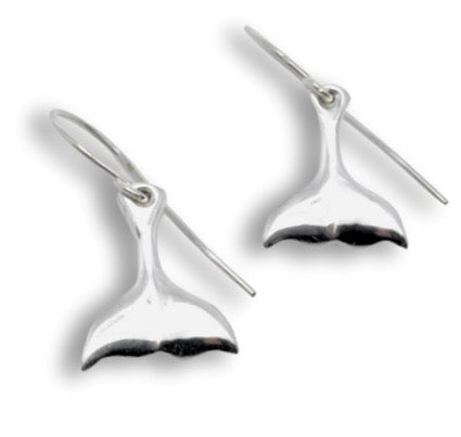Sterling Silver Whale Tail Earrings- Made in Alaska