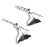 Sterling Silver Whale Tail Earrings - Made in Alaska