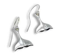 Sterling Silver Whale Tail Earrings - Made in Alaska