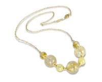 Natural Rutilated Quartz Necklace - Handmade in 14k Gold Filled