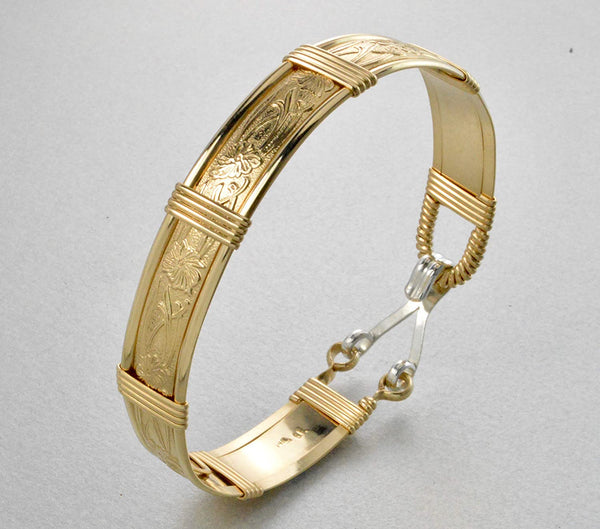 14k Gold Bracelet Women Gold Bangle Bracelet Handmade 