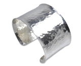 Handmade 925 Sterling Silver Hammered 1.5" Wide Cuff Bracelet - Made in Alaska