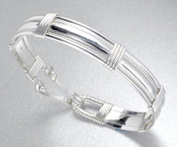 Handmade Sterling Silver Wire Wrapped Bangle Bracelet - Smooth High Polished Design - Made in Alaska …