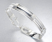 Handmade Sterling Silver Wire Wrapped Bangle Bracelet - Smooth High Polished Design - Made in Alaska …
